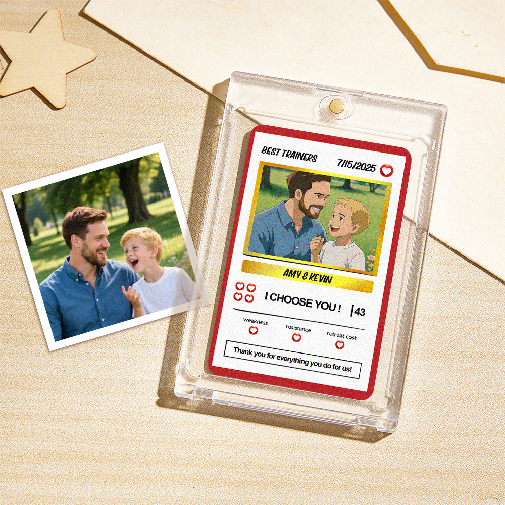 Personalized Poke Card Custom Photo and Text Father's Day Gifts - soufeelau