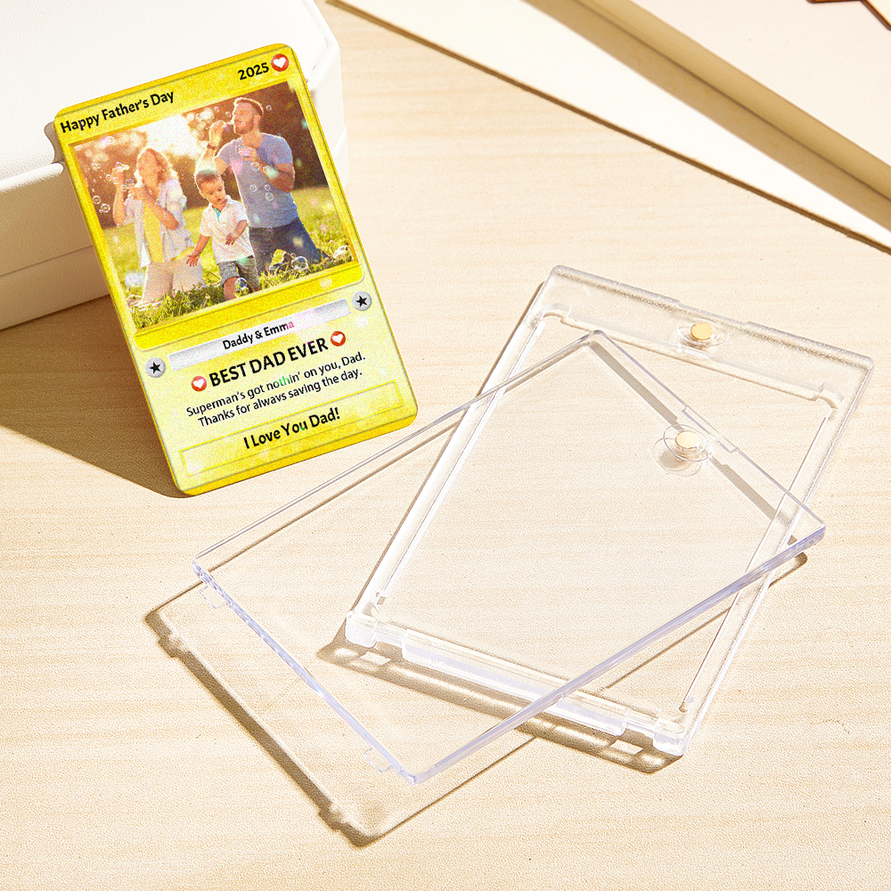 Personalized Photo Hologram Card, Dad Gifts From Son Daughter, Gift For Husband - soufeelau