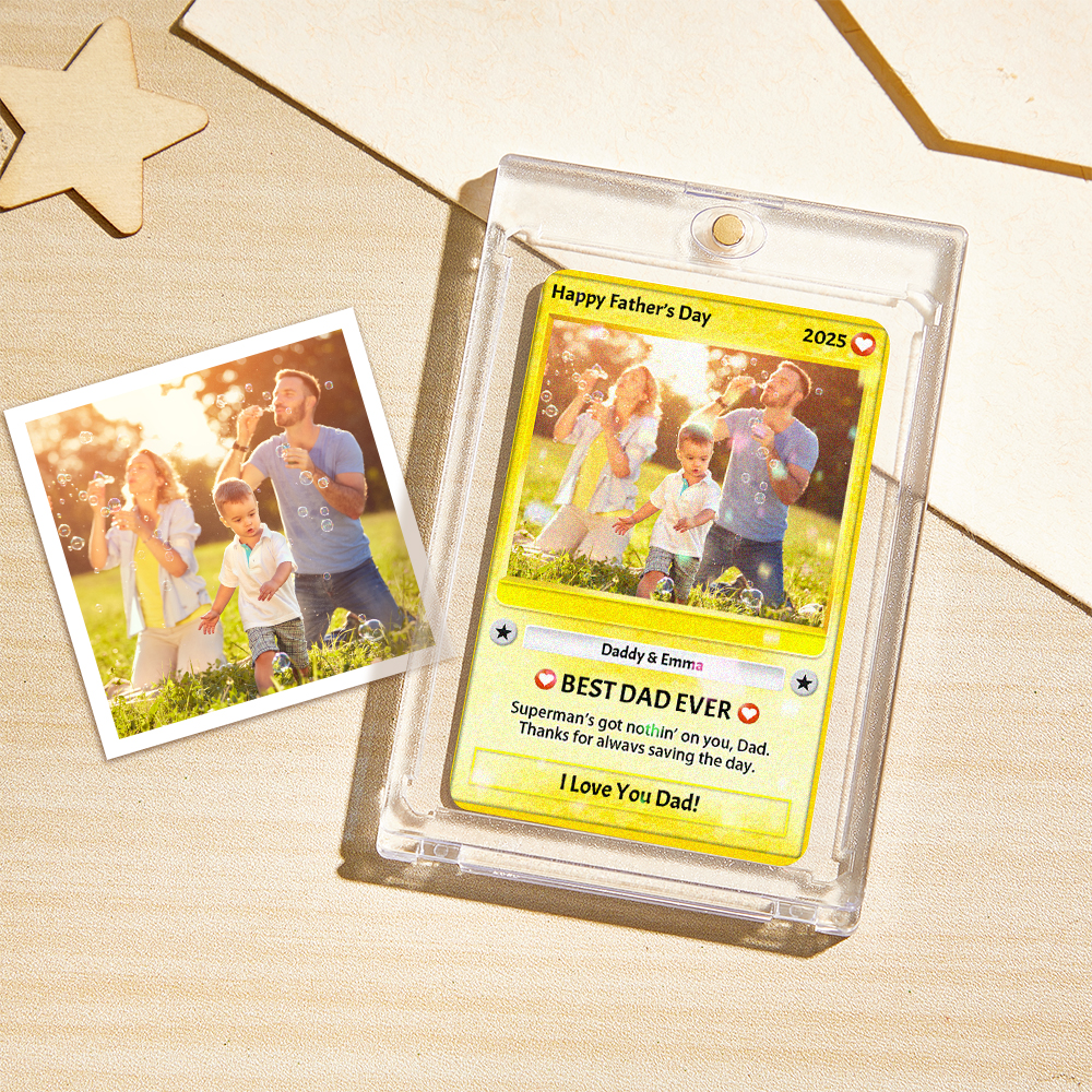 Personalized Photo Hologram Card, Dad Gifts From Son Daughter, Gift For Husband - soufeelau