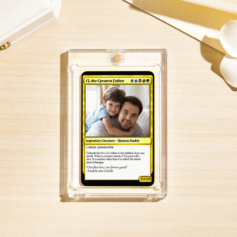 Custom Poke Card for Dad Personalized Photo and Text Gift for Father - soufeelau