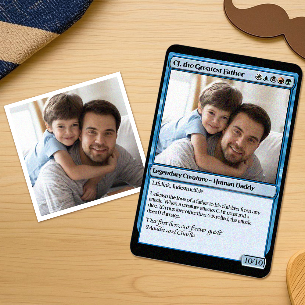 Custom Poke Card for Dad Personalized Photo and Text Gift for Father - soufeelau