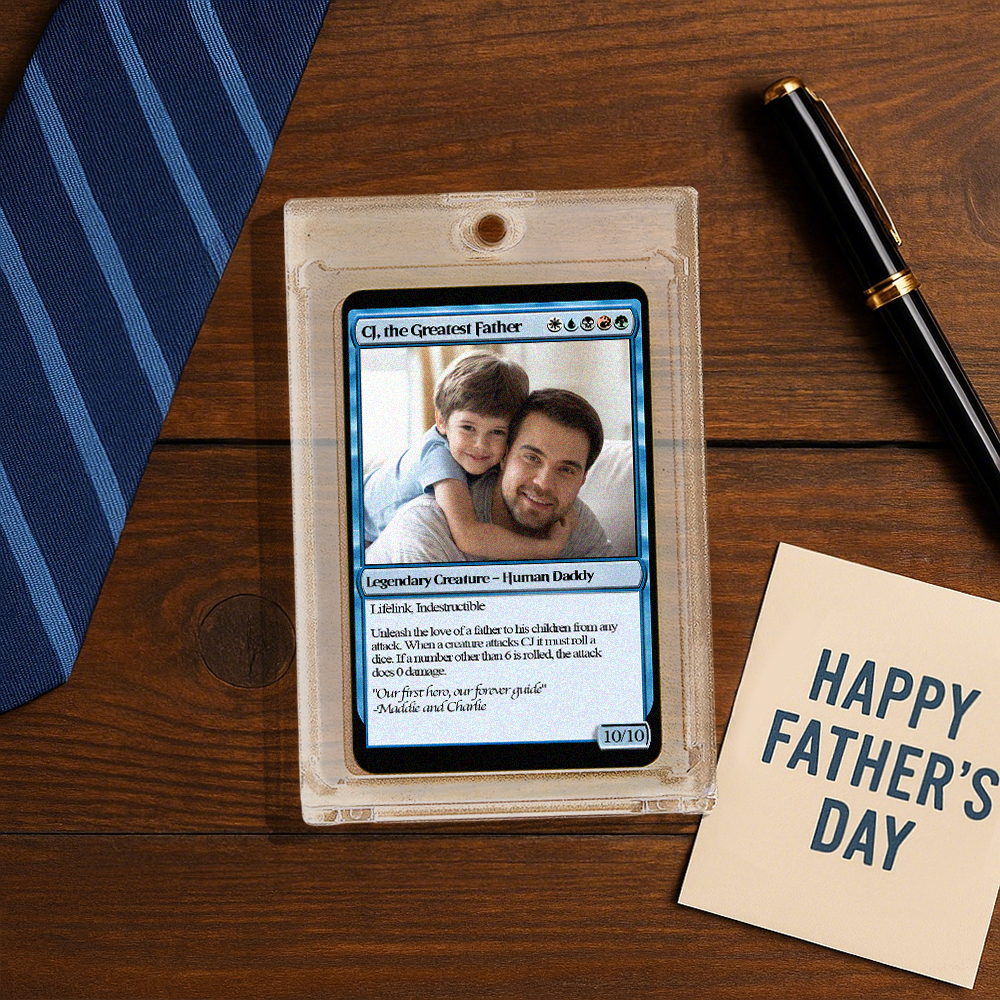 Custom Poke Card for Dad Personalized Photo and Text Gift for Father - soufeelau