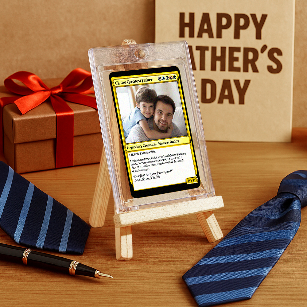 Custom Poke Card for Dad Personalized Photo and Text Gift for Father - soufeelau