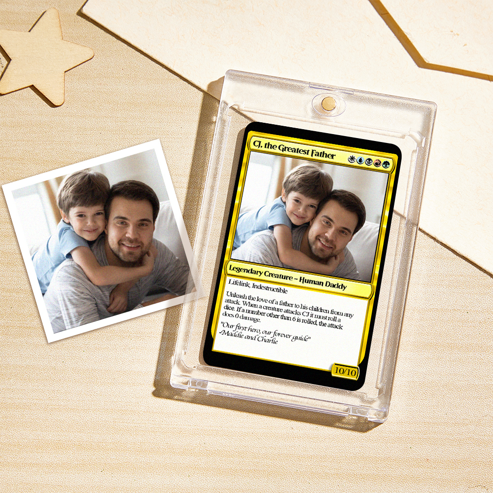 Custom Poke Card for Dad Personalized Photo and Text Gift for Father - soufeelau