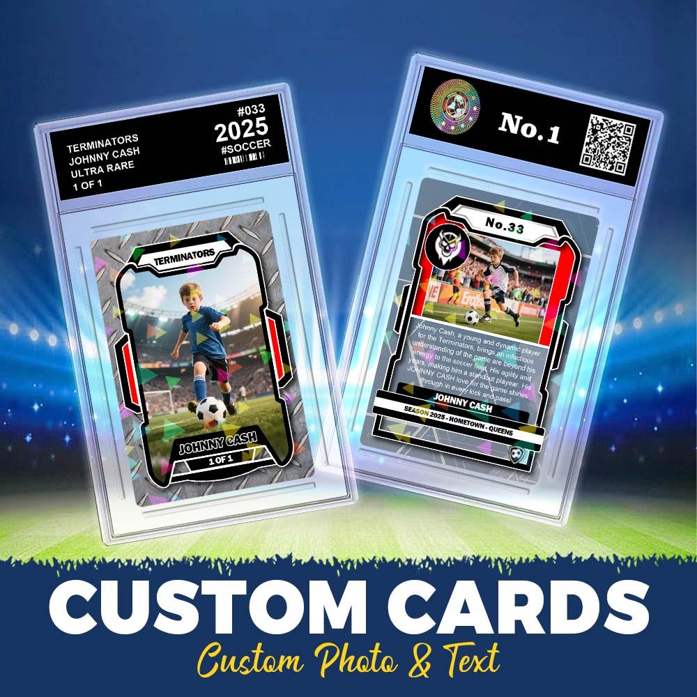 Custom Poke Card Sport Portrait from Photo Personalized Sports-Themed Trainer Card with Custom Name & Stats Unique Gift for Athletes & Fans - soufeelau