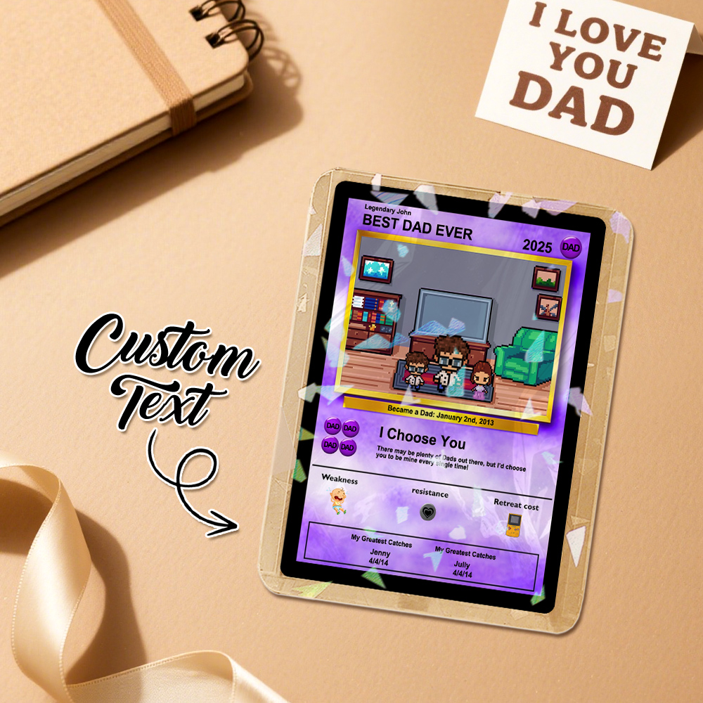 Custom Father's Day Poke Card Custom Poke Card Gift For Dad, Father's Day Gift, Custom Present - soufeelau
