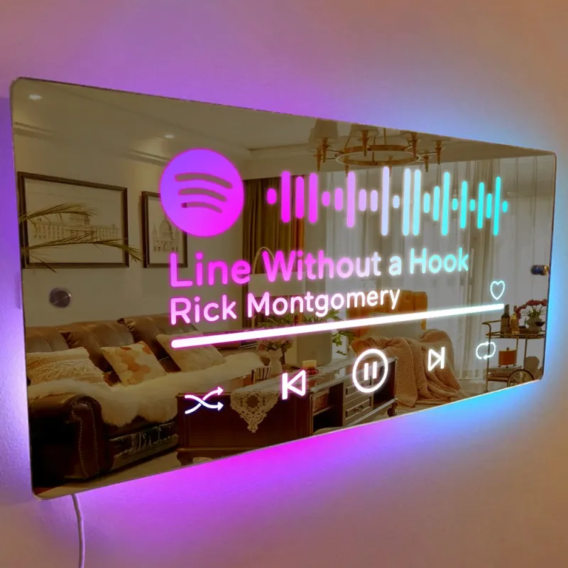 Personalized Name Mirror Sign Optional Templates Neon Sign With LED Lights Custom Text Multicolor Glow Wall Decor Gift for Family - soufeelau