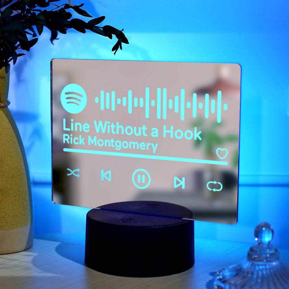 Scannable Spotify Code Mirror Light Lamp Music Gift - soufeelau