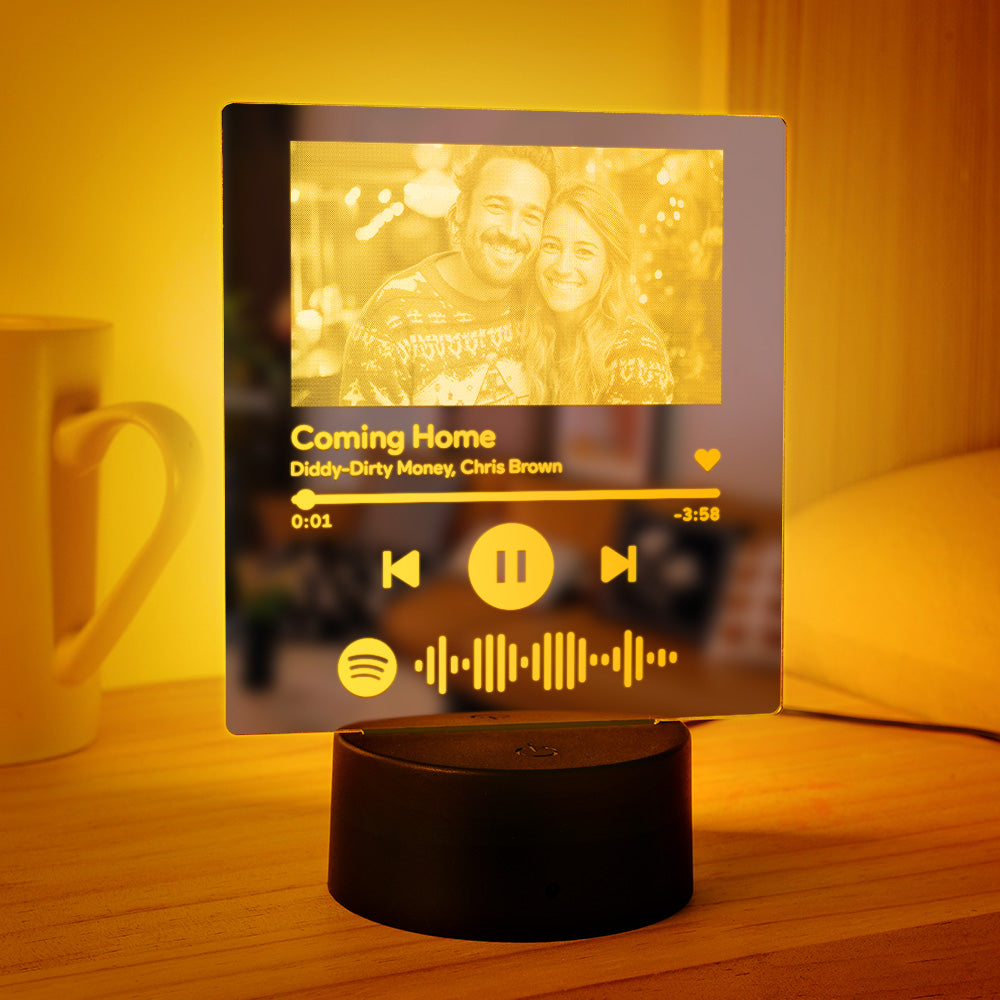 Custom Scannable Spotify Code Mirror Lamp Colorful Gift - soufeelau