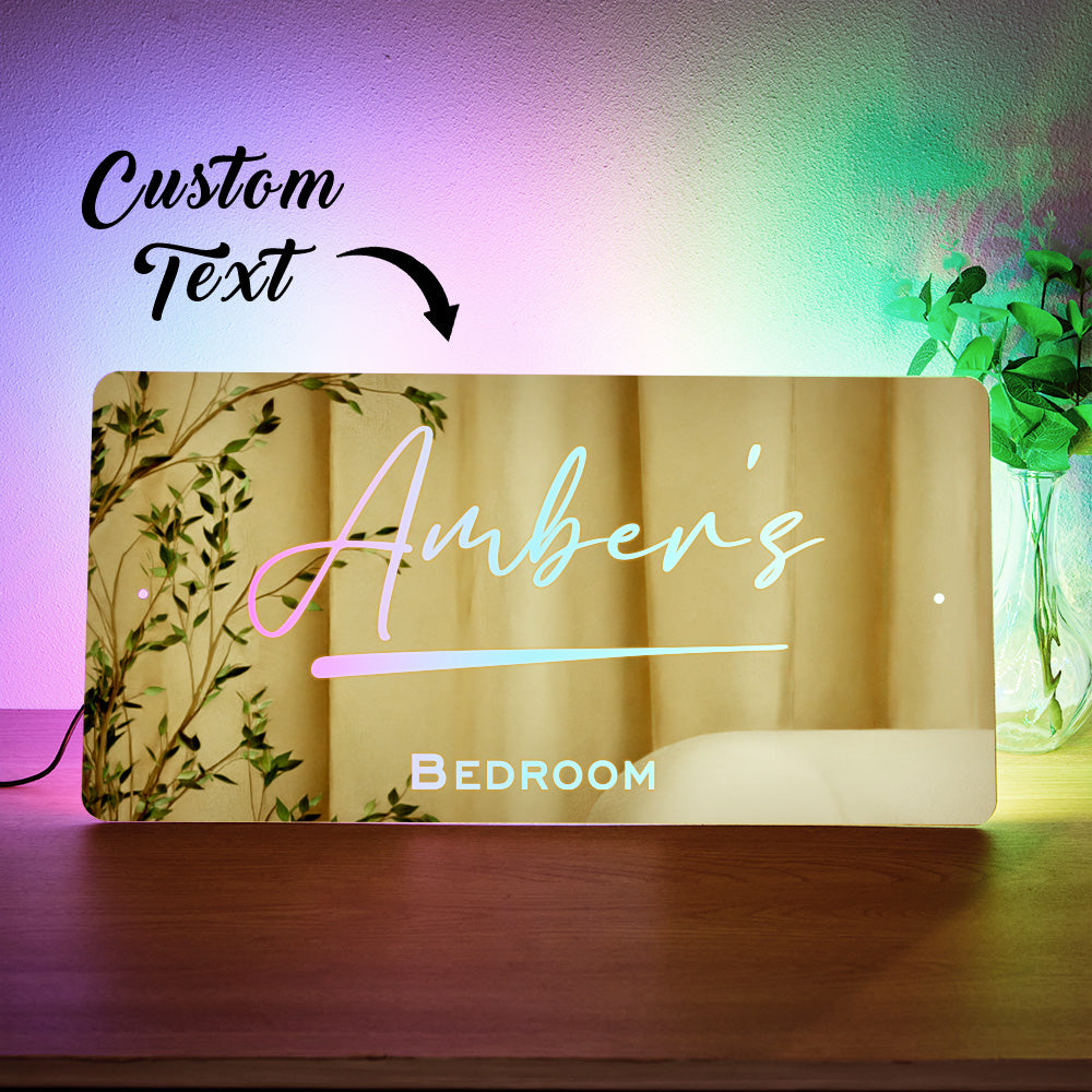 Personalized Name Mirror Light Up Mirror Home Decoration New House Warming Gifts - soufeelau