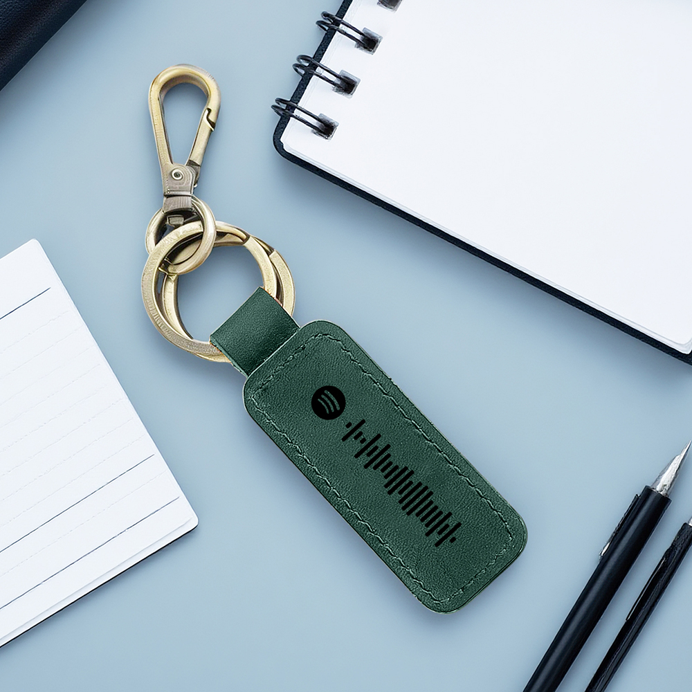 Custom Spotify Leather keychain Personalized Scannable Spotify keychain Anniversary Gift Valentines Day Gift Husband Birthday Gift - soufeelau