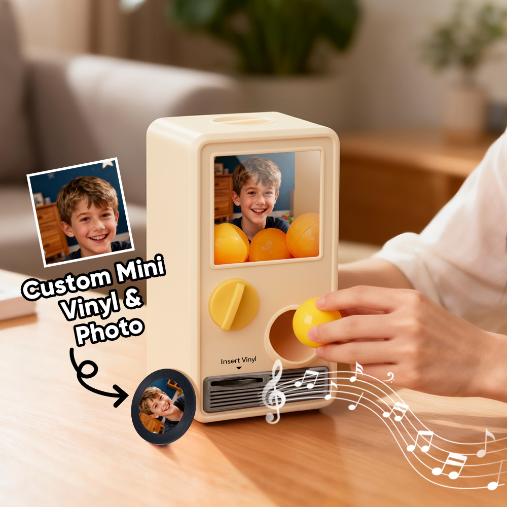 Personalized Music and Photo Music Gachapon Machine Custom Song Mini Record Box Retro Gifts for Kids - soufeelau
