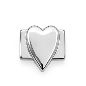 Plain Heart Charm - Silver