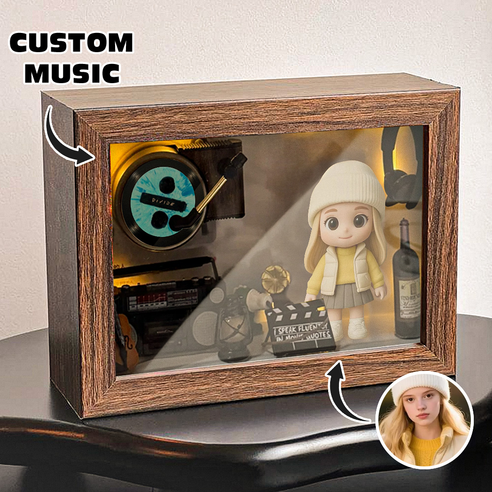 Custom Photo 3D Action Figure Music Box Personalized Music Player Gift for Him/Her - soufeelau