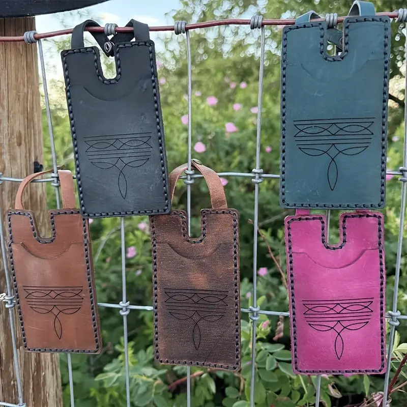 Custom Engraved Leather Boot Wallet – Snap Strap Western Boot Wallet, Hands-Free Rodeo & Concert Boot Strap Wallet - soufeelau