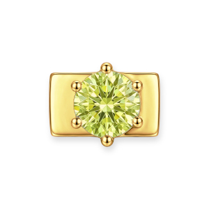 Yellow-Green Round Diamond Charm - Gold