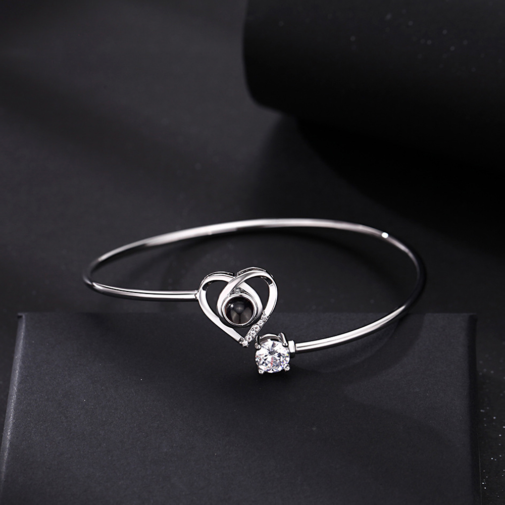 Custom Projection Bracelet Personalized Photo Bracelet Heart Jewelry Mother’s Day Gift for Mom - soufeelau