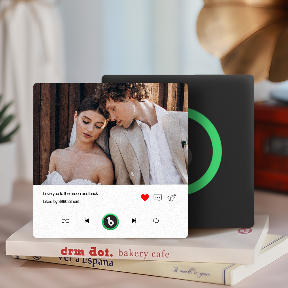 Custom Photo and Text Music Fridge Magnet with Colorful Frame Music Wall Photo Sticker Music Movement That Can Be Played