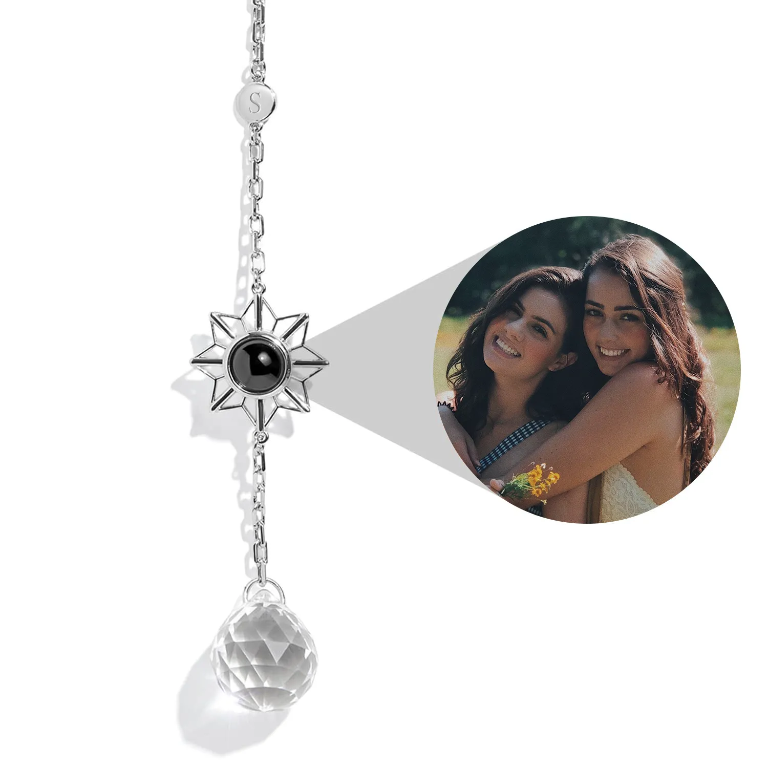Personalized Sun Photo Sun Catcher Projection Ornament Car Decor Gifts for BFF - soufeelau
