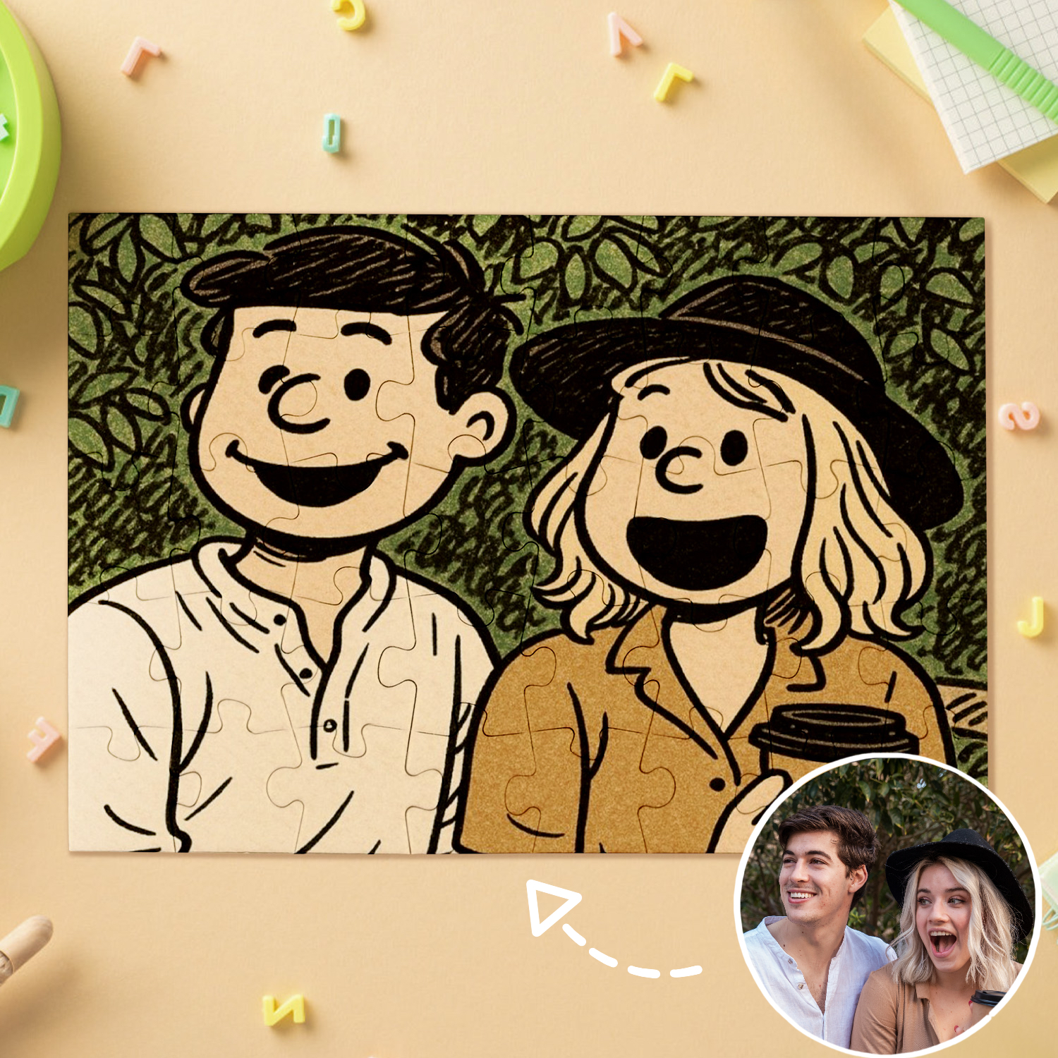 Custom Photo Puzzles Personalized Comic Cartoon Style Image Puzzles - soufeelau