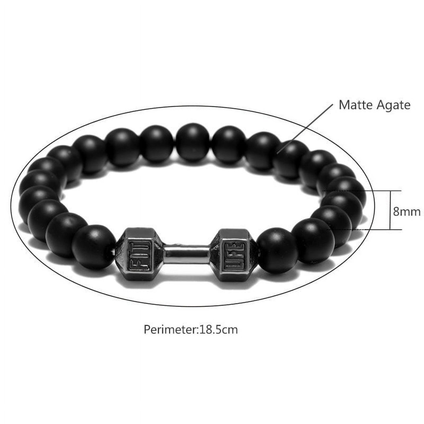 Metal Dumbbell Beads Bracelet Fitness Jewelry for Weightlifting Enthusiasts Sporty Accessory - soufeelau