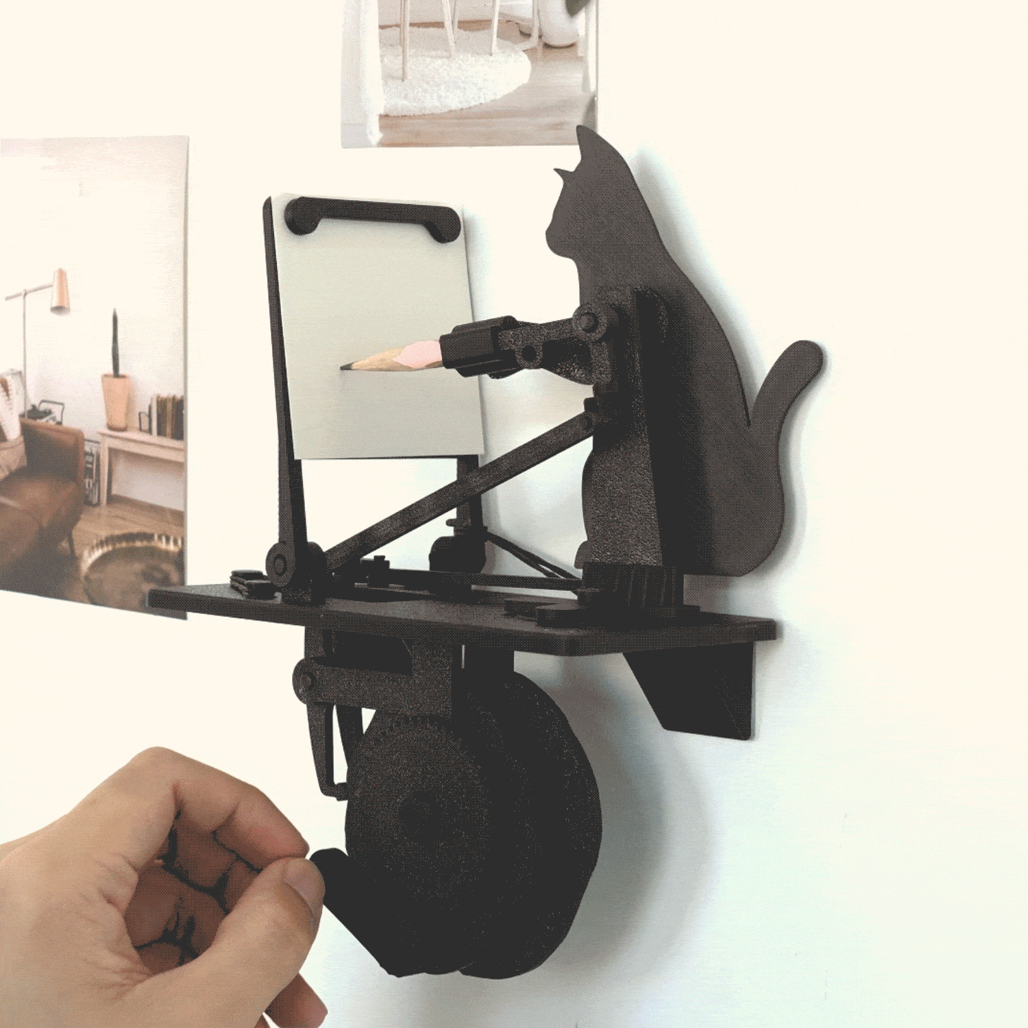 Automatic Drawing Cats Device Hand-Cranked Drawing Machine