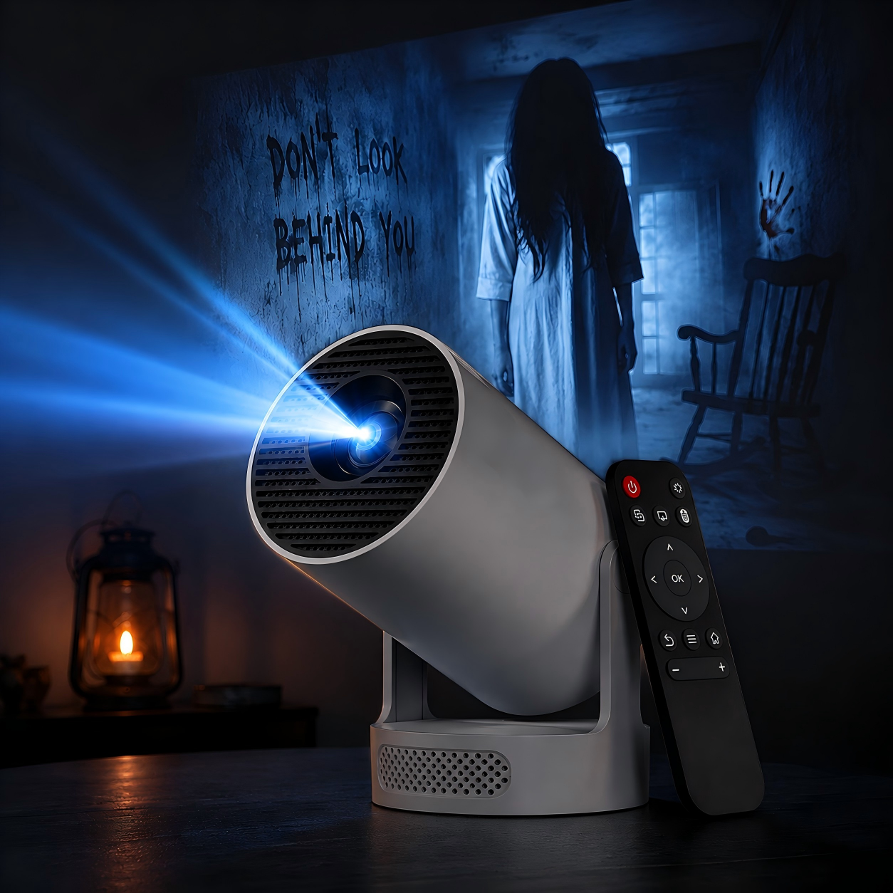 Halloween Portable Projector – Scary Window Projection, Halloween Horror Scene Projector, Creepy Party Prop & Indoor Outdoor Halloween Decor - soufeelau