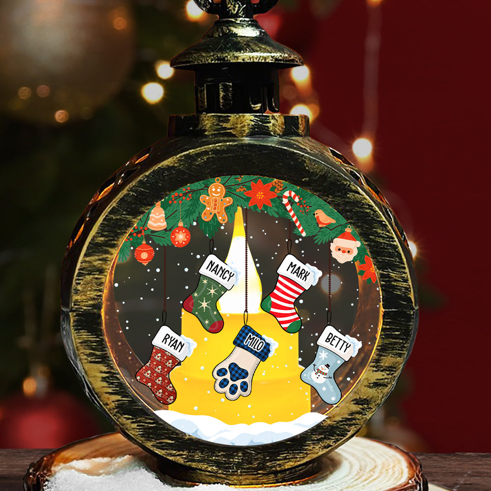 Lovely Stockings Hanging Personalized Custom Christmas Lantern - soufeelau
