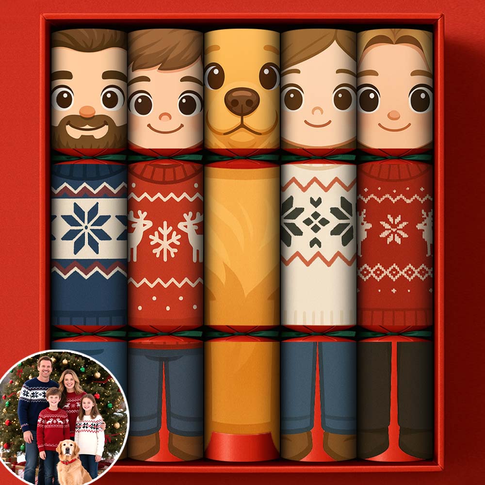 Custom Photo Christmas Crackers Gift New Year Holiday DIY Paper Hat With Joke Cards Christmas Crackers Gifts - soufeelau