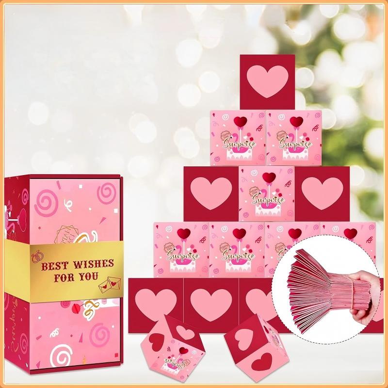 Surprise Gift Box Explosion for Money Unique Folding Bouncing Red Envelope Gift Box Cash Explosion Luxury for Birthday Anniversary Valentine Proposal - soufeelau