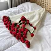 Handmade Rose Blanket DIY Kit & Ready-Made Gift for Mother's Day Valentine's Day