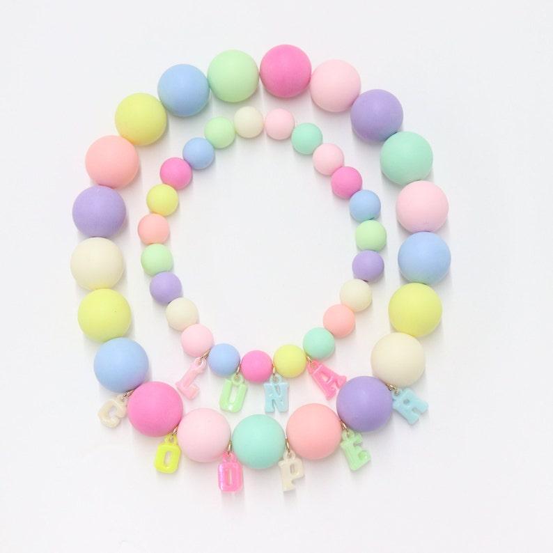 Custom Name Dog And Cat Necklace Rainbow Bead Girly Dog Collar Cute Colorful Kitty Collar - soufeelau