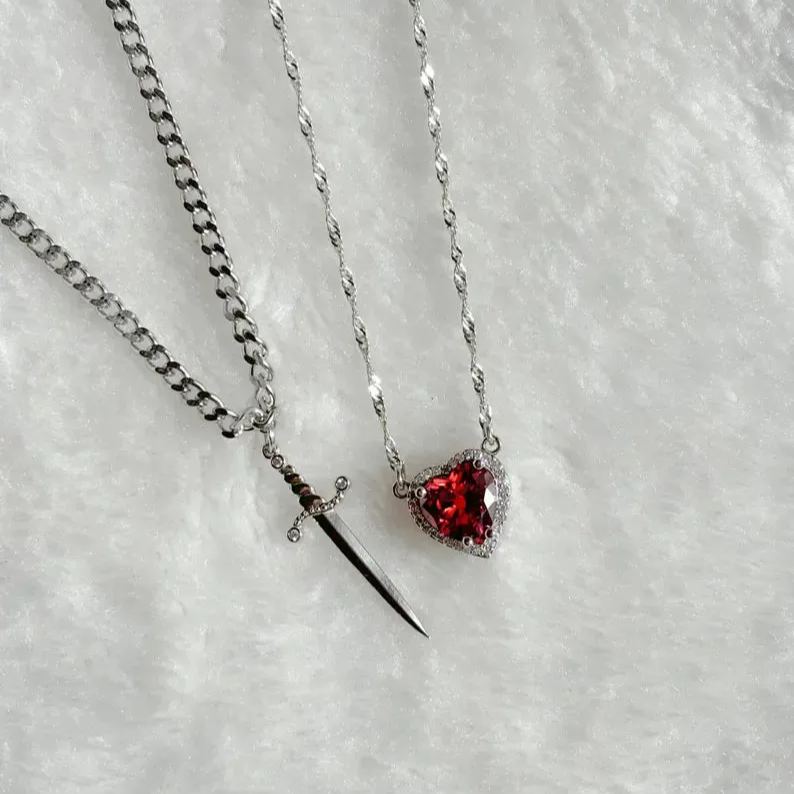 An Arrow Through The Heart Necklace Couple Necklace Set Heart-Shaped Necklace The Best Gift For Couples On Valentine's Day - soufeelau