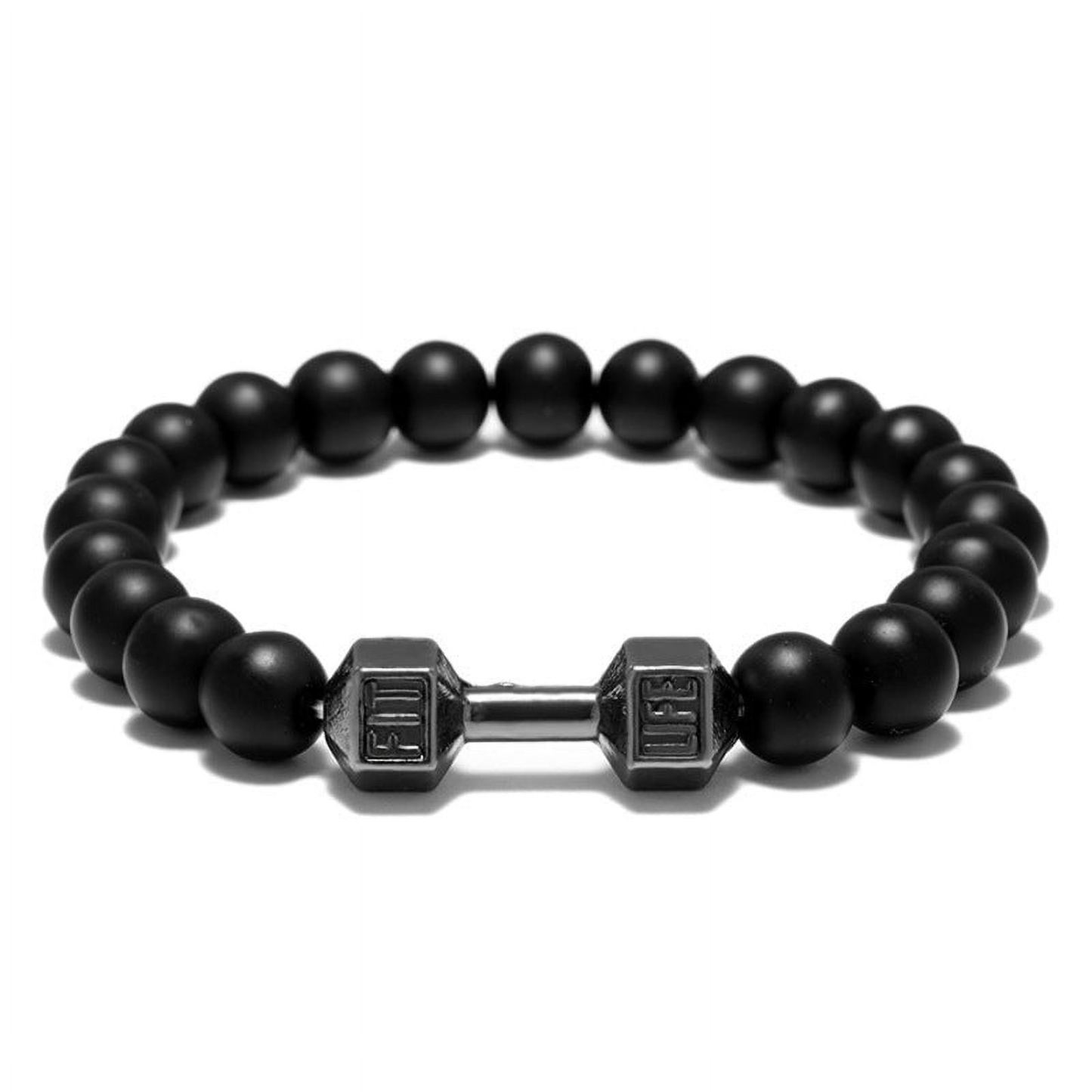 Metal Dumbbell Beads Bracelet Fitness Jewelry for Weightlifting Enthusiasts Sporty Accessory - soufeelau