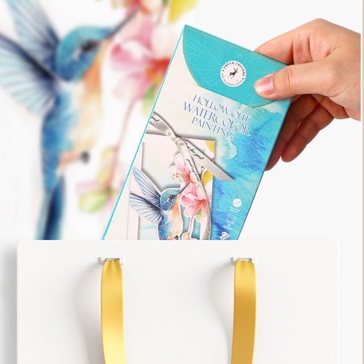 10 Sheets Watercolor Workbook Bookmarks with Free Paint Set Say Goodbye to Anxiety Awaken Your Artistic Talent - soufeelau