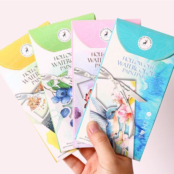 10 Sheets Watercolor Workbook Bookmarks with Free Paint Set Say Goodbye to Anxiety Awaken Your Artistic Talent - soufeelau