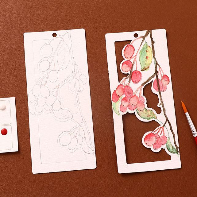 10 Sheets Watercolor Workbook Bookmarks with Free Paint Set Say Goodbye to Anxiety Awaken Your Artistic Talent - soufeelau