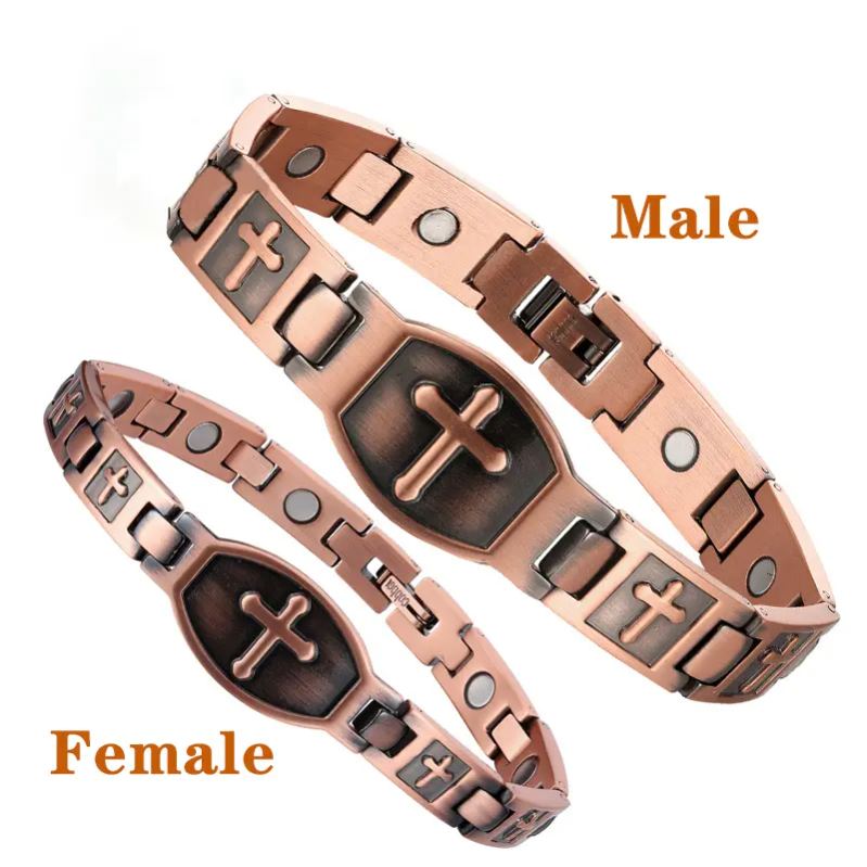 Copper Bracelet for Women & Men Ultra Strength Magnetic 3500 Gauss Pure Copper Hypoallergenic Adjustable Stack Bangle Perfect Wellness Jewelry Gift for Relieving Joint Pain - soufeelau