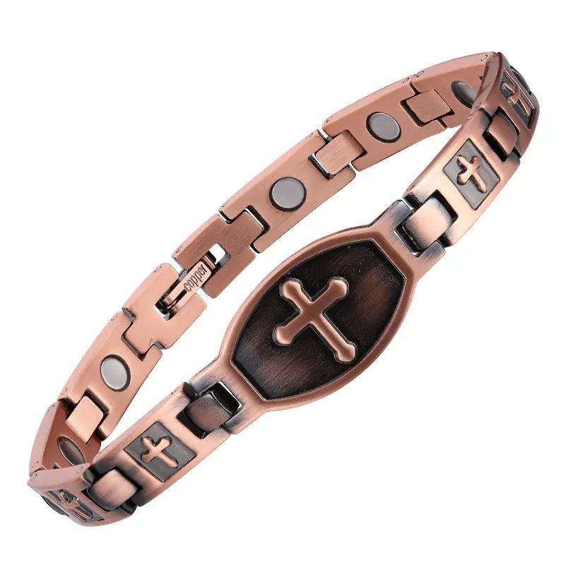 Copper Bracelet for Women & Men Ultra Strength Magnetic 3500 Gauss Pure Copper Hypoallergenic Adjustable Stack Bangle Perfect Wellness Jewelry Gift for Relieving Joint Pain - soufeelau