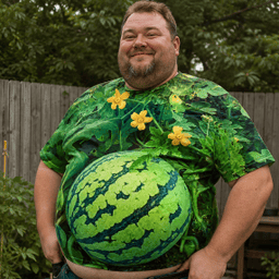 Funny Men's Watermelon Graphic T-Shirt, Fruit Print Summer Tee - soufeelau
