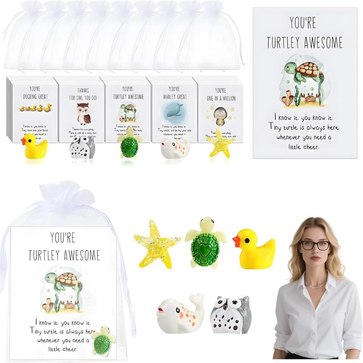 Employee Appreciation Gift For Colleagues Thank You Animal Puns Motivational Note Cards Office Pocket Gifts - soufeelau