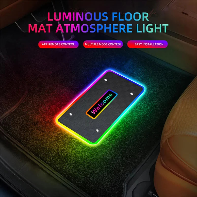 Customized Car Led Colorful Floor Mats Interior Atmosphere Lights Foot Bottom Atmosphere Lights - soufeelau