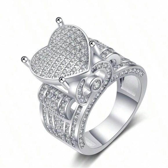 Heart Cluster Engagement Love Ring Gift For Lover - soufeelau