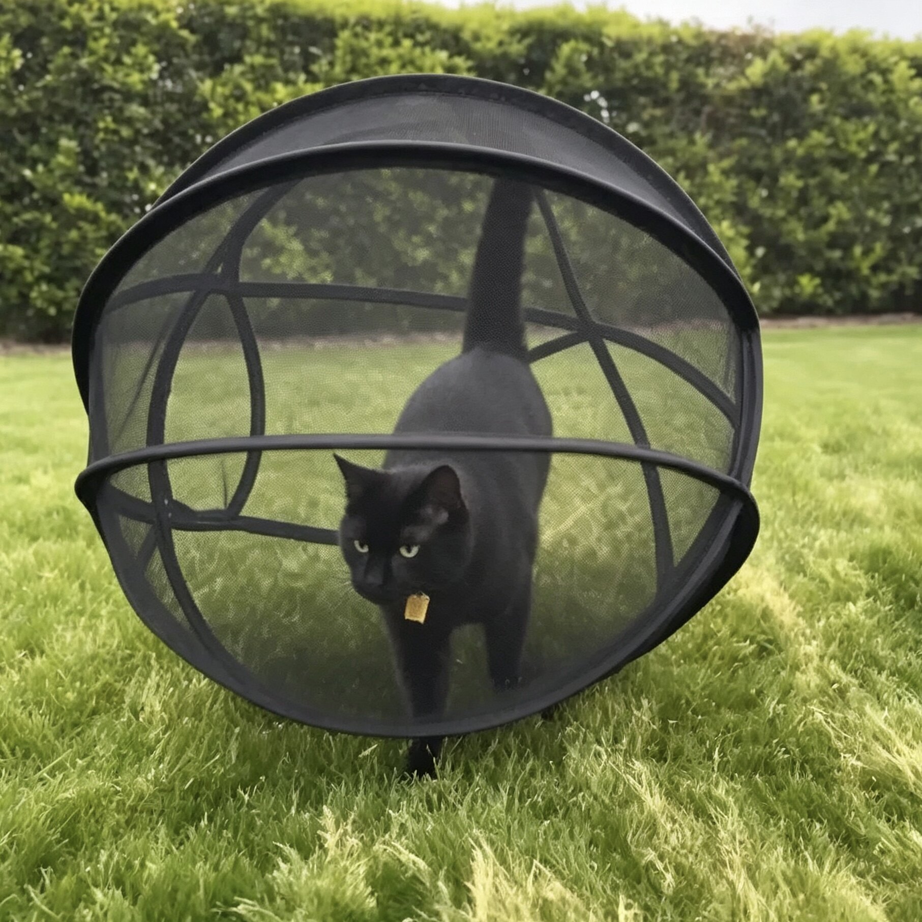 Foldable Cat Play Tent – Breathable Mesh Cat Enclosure, Round Pet Playpen & Portable Cat Tent - soufeelau