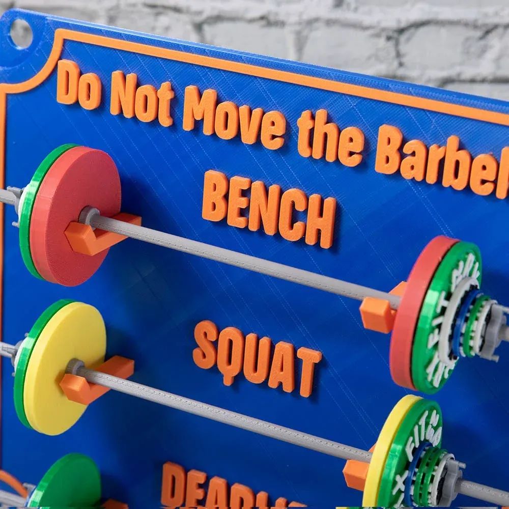 Custom Weightlifting Personal Tracking Board, 3D Printed Fitness Recording Board with Minibarbells for Home Gym Workout, Gift for Sports Lover - soufeelau