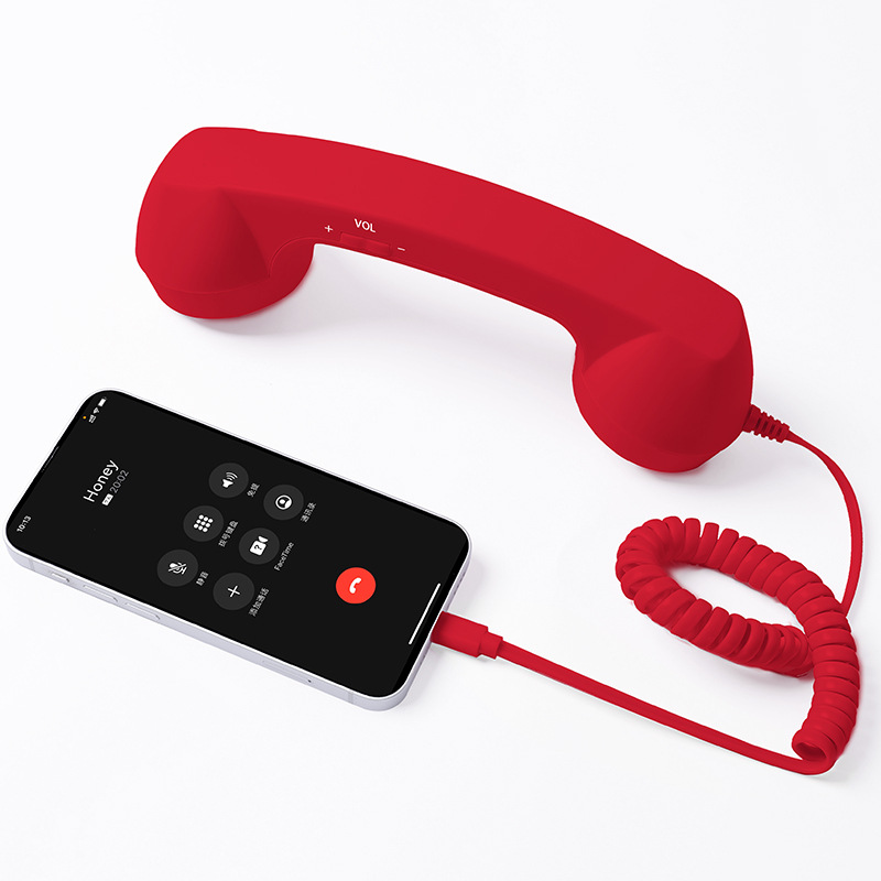 Retro Phone Handset Vintage Wired Telephone Receiver for Smartphones, Type-C Plug & Play Call Accessory - soufeelau