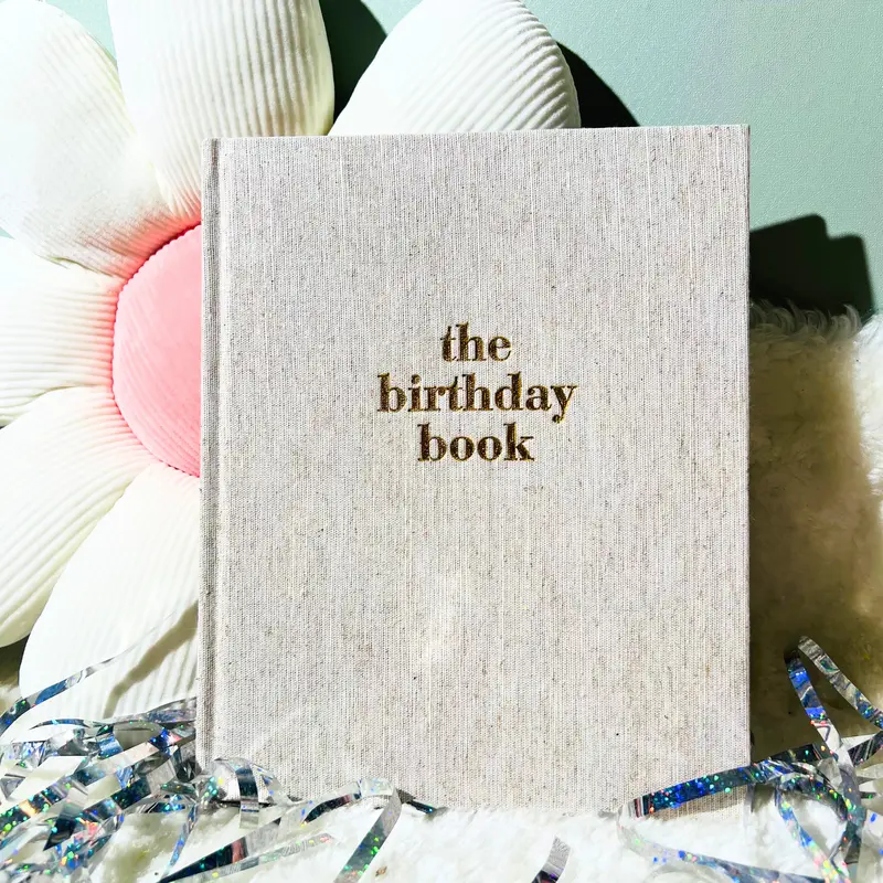 Birthday Book Keepsake Journal Perfect Gift for New Busy Parents Aesthetic Letter to My Child Heirloom Quality Linen Must Have Baby Shower Gift - soufeelau