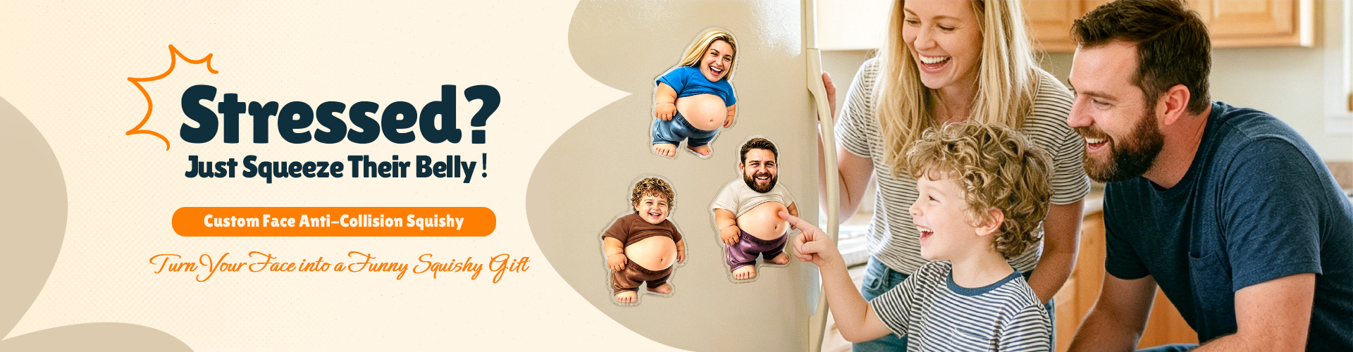 Custom face squishy fridge magnets turn your fa...