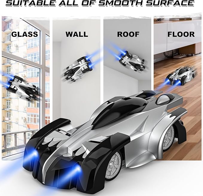 Wall Climbing & Floor Driving Remote Control Car 360 Spinning RC Car with Headlight Toys for Kids - soufeelau