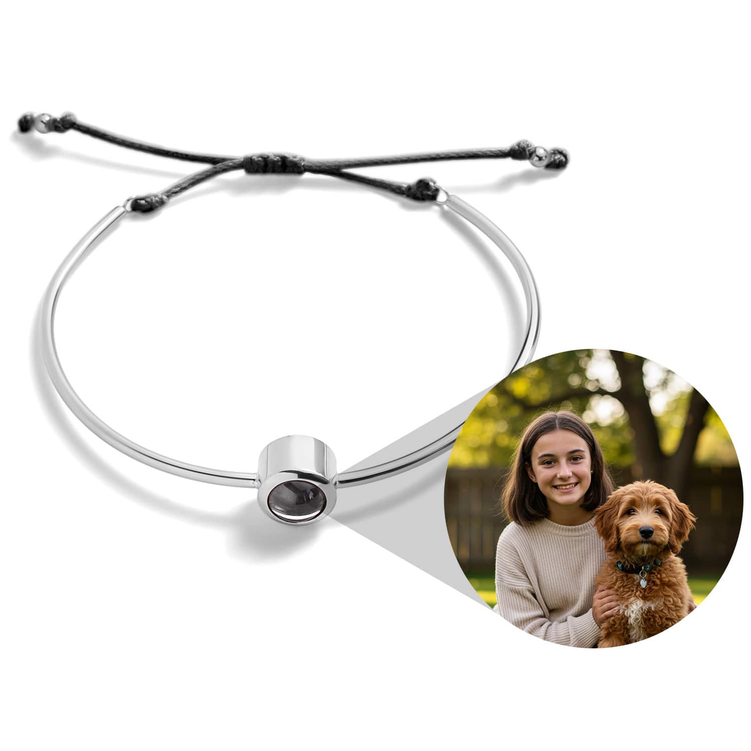 Personalized Circle Photo Station Bracelet Custom Projection Bracelet Christmas Gift for Her - soufeelau